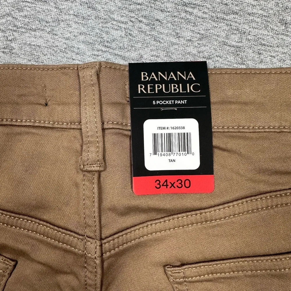 Banana Republic Pants Mens Size 34x30 Brown 5-Pocket Stretch Chino City NEW